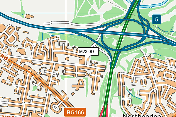 M23 0DT map - OS VectorMap District (Ordnance Survey)
