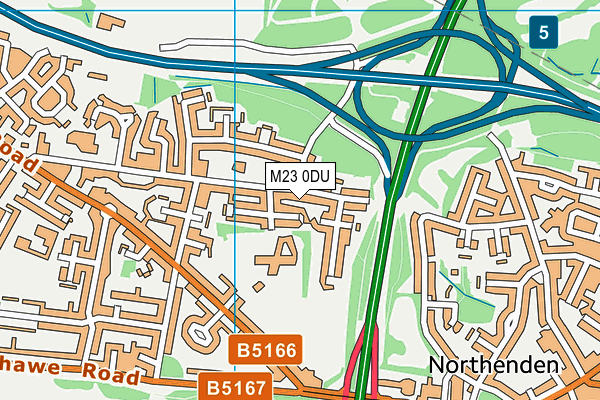 M23 0DU map - OS VectorMap District (Ordnance Survey)