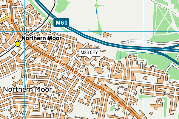 M23 0FY map - OS VectorMap District (Ordnance Survey)