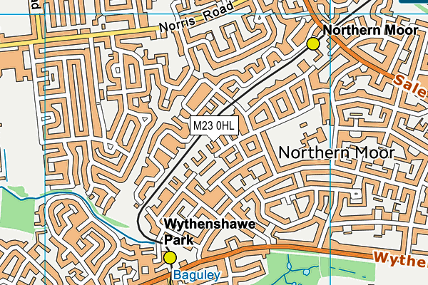 M23 0HL map - OS VectorMap District (Ordnance Survey)