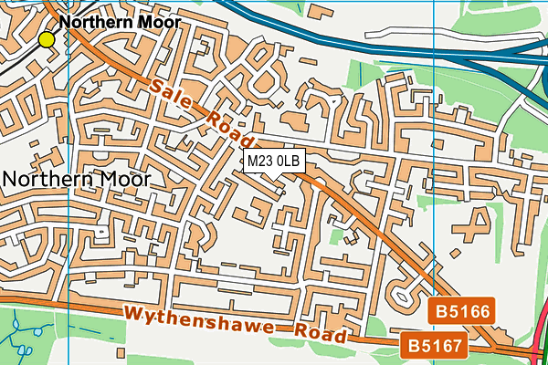 M23 0LB map - OS VectorMap District (Ordnance Survey)