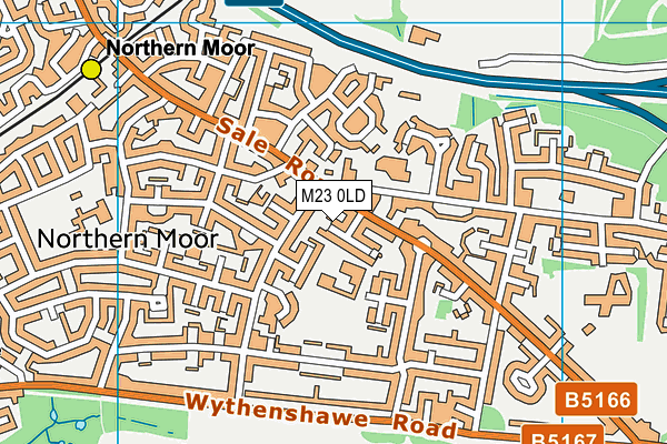 M23 0LD map - OS VectorMap District (Ordnance Survey)