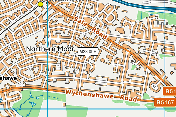 M23 0LH map - OS VectorMap District (Ordnance Survey)