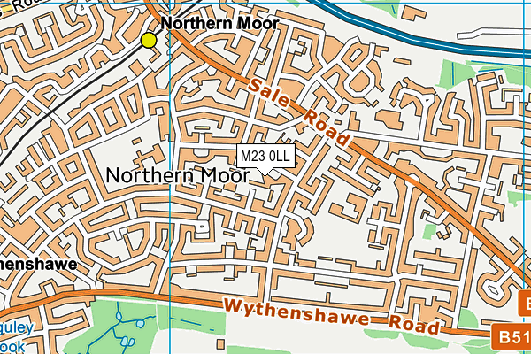 M23 0LL map - OS VectorMap District (Ordnance Survey)