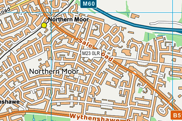 M23 0LR map - OS VectorMap District (Ordnance Survey)