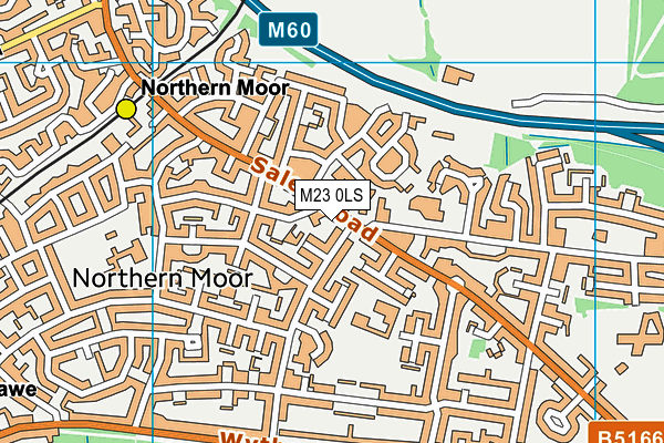 M23 0LS map - OS VectorMap District (Ordnance Survey)