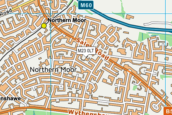M23 0LT map - OS VectorMap District (Ordnance Survey)