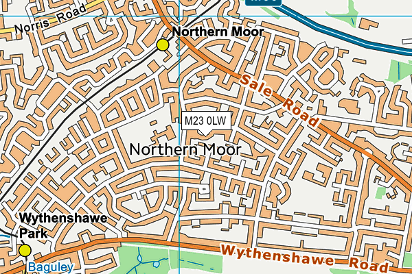 M23 0LW map - OS VectorMap District (Ordnance Survey)