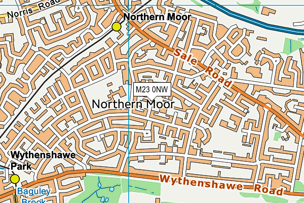 M23 0NW map - OS VectorMap District (Ordnance Survey)