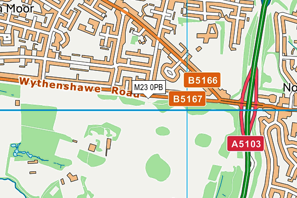 M23 0PB map - OS VectorMap District (Ordnance Survey)