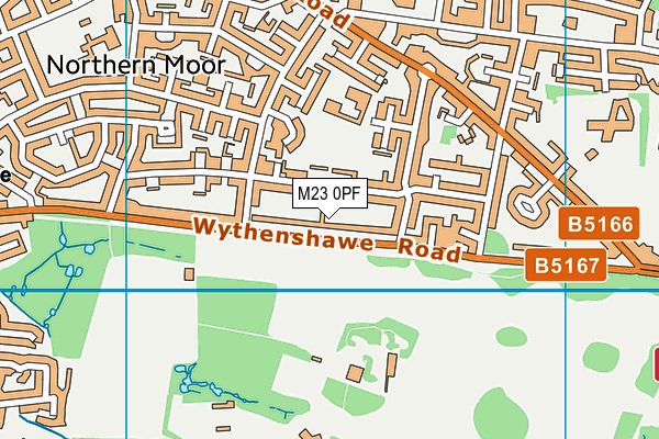 M23 0PF map - OS VectorMap District (Ordnance Survey)