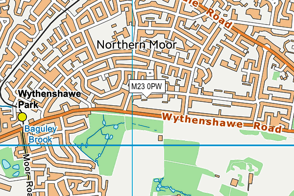 M23 0PW map - OS VectorMap District (Ordnance Survey)