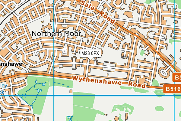 M23 0PX map - OS VectorMap District (Ordnance Survey)