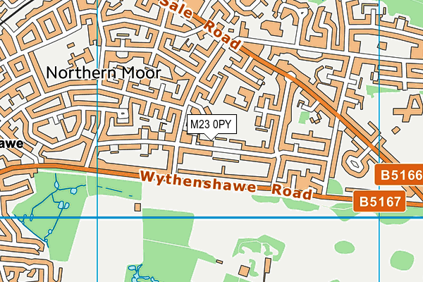M23 0PY map - OS VectorMap District (Ordnance Survey)