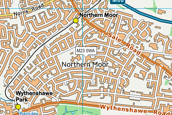 M23 0WA map - OS VectorMap District (Ordnance Survey)