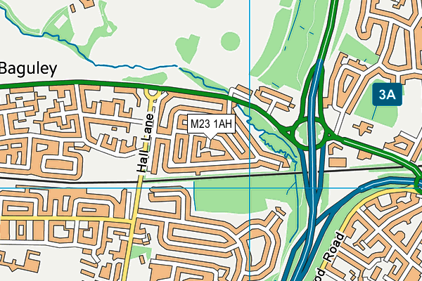 M23 1AH map - OS VectorMap District (Ordnance Survey)