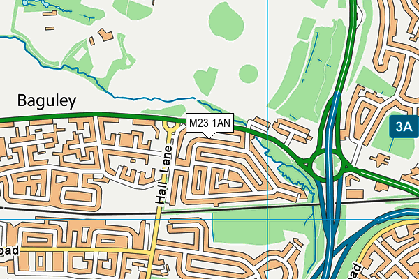 M23 1AN map - OS VectorMap District (Ordnance Survey)