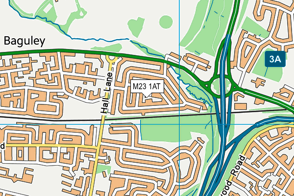 M23 1AT map - OS VectorMap District (Ordnance Survey)