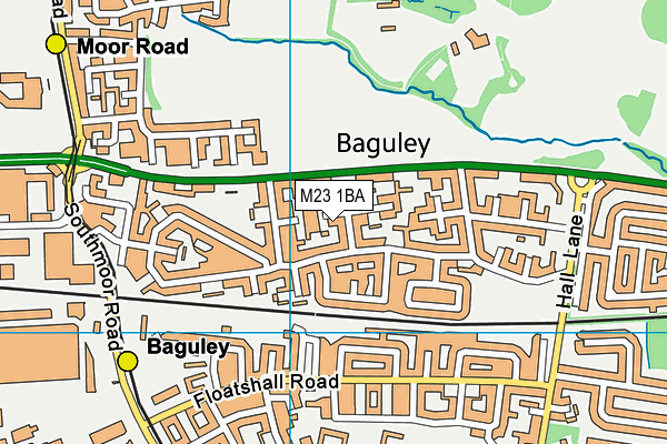 M23 1BA map - OS VectorMap District (Ordnance Survey)