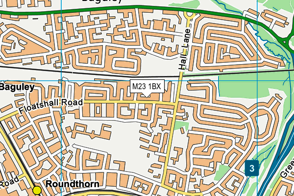 M23 1BX map - OS VectorMap District (Ordnance Survey)