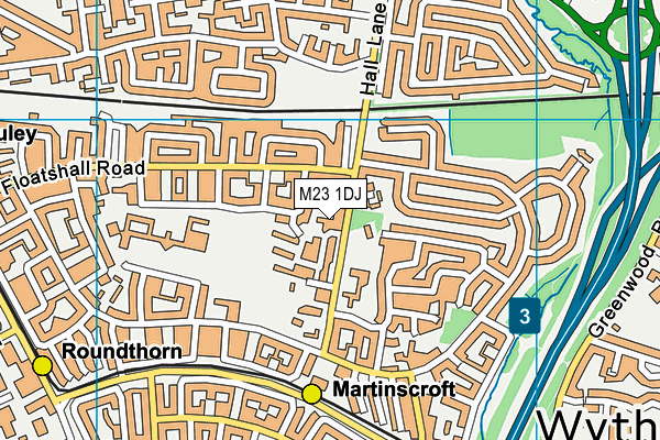 M23 1DJ map - OS VectorMap District (Ordnance Survey)