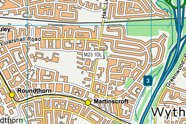 M23 1DL map - OS VectorMap District (Ordnance Survey)