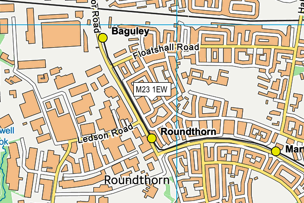 M23 1EW map - OS VectorMap District (Ordnance Survey)