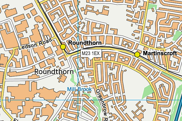 M23 1EX map - OS VectorMap District (Ordnance Survey)