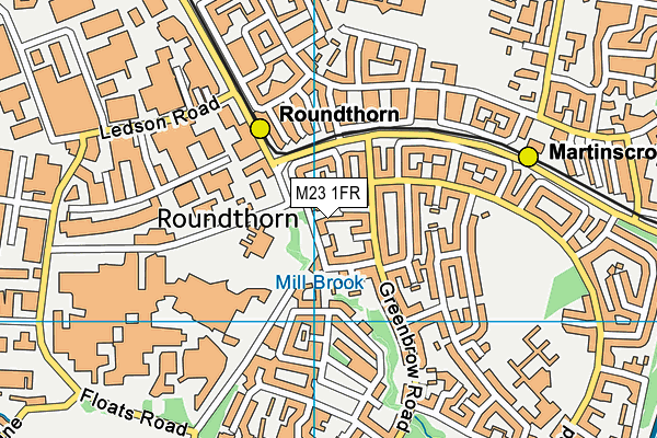 M23 1FR map - OS VectorMap District (Ordnance Survey)