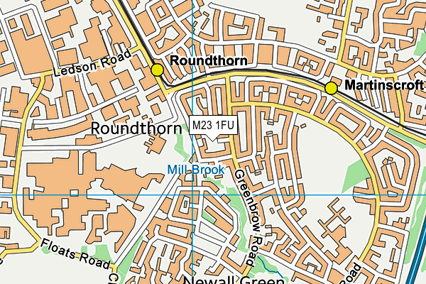 M23 1FU map - OS VectorMap District (Ordnance Survey)