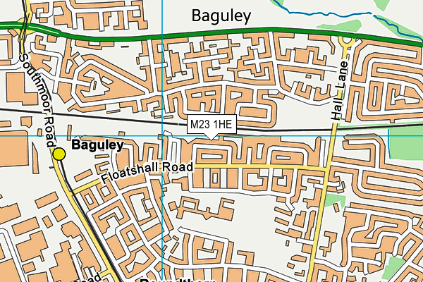 M23 1HE map - OS VectorMap District (Ordnance Survey)