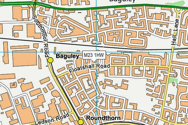 M23 1HW map - OS VectorMap District (Ordnance Survey)