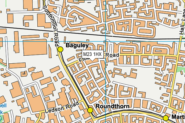 M23 1HX map - OS VectorMap District (Ordnance Survey)