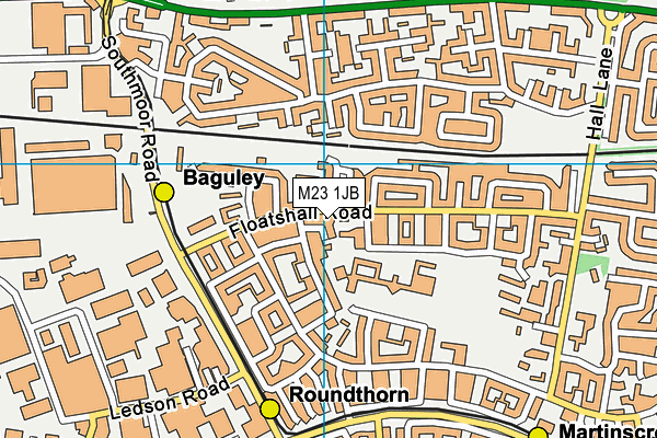 M23 1JB map - OS VectorMap District (Ordnance Survey)