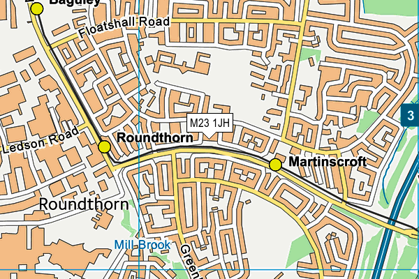 M23 1JH map - OS VectorMap District (Ordnance Survey)