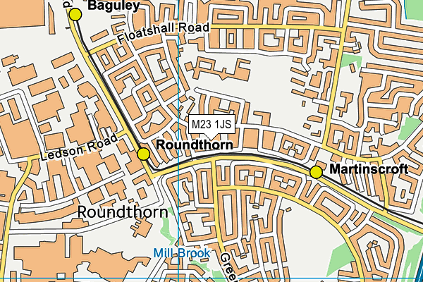 M23 1JS map - OS VectorMap District (Ordnance Survey)