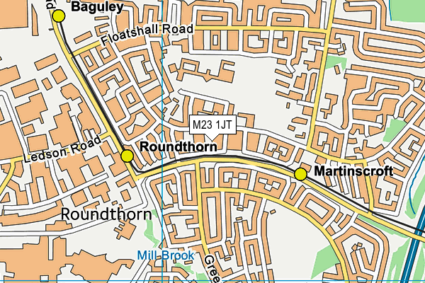 M23 1JT map - OS VectorMap District (Ordnance Survey)