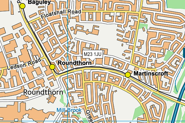 M23 1JU map - OS VectorMap District (Ordnance Survey)