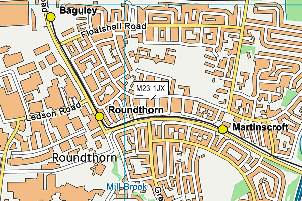 M23 1JX map - OS VectorMap District (Ordnance Survey)