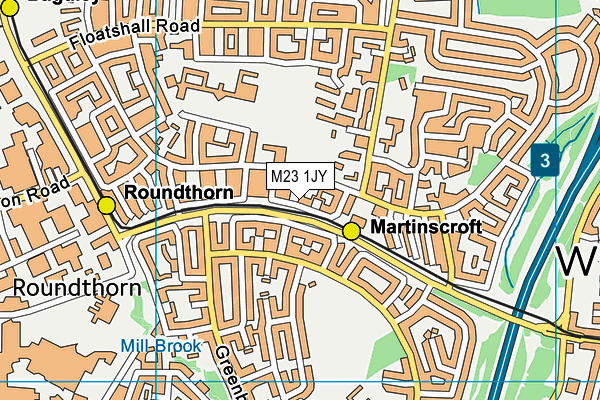 M23 1JY map - OS VectorMap District (Ordnance Survey)