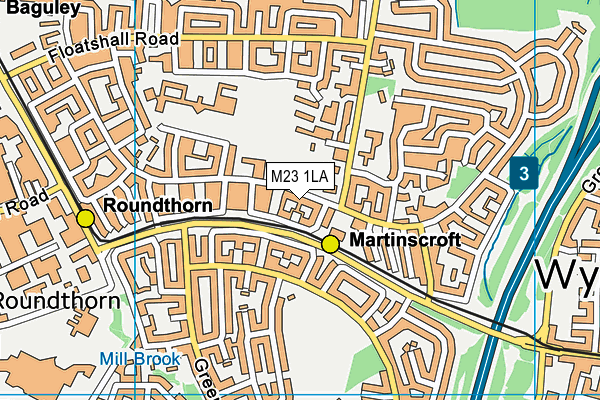 M23 1LA map - OS VectorMap District (Ordnance Survey)