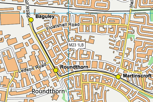 Baguley Hall School map (M23 1LB) - OS VectorMap District (Ordnance Survey)