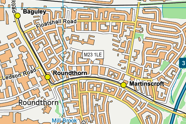M23 1LE map - OS VectorMap District (Ordnance Survey)