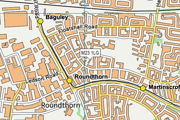 M23 1LG map - OS VectorMap District (Ordnance Survey)