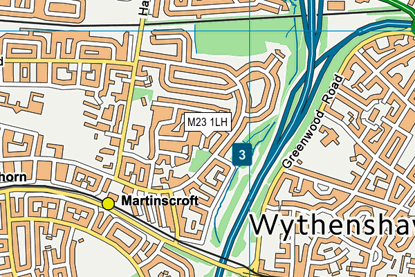 M23 1LH map - OS VectorMap District (Ordnance Survey)