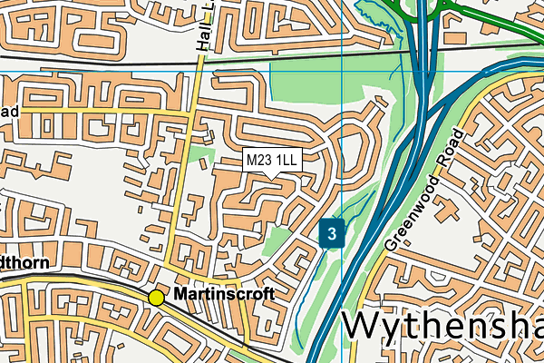 M23 1LL map - OS VectorMap District (Ordnance Survey)