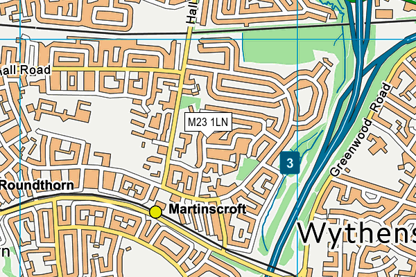 M23 1LN map - OS VectorMap District (Ordnance Survey)