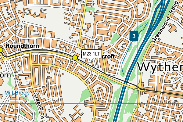 M23 1LT map - OS VectorMap District (Ordnance Survey)