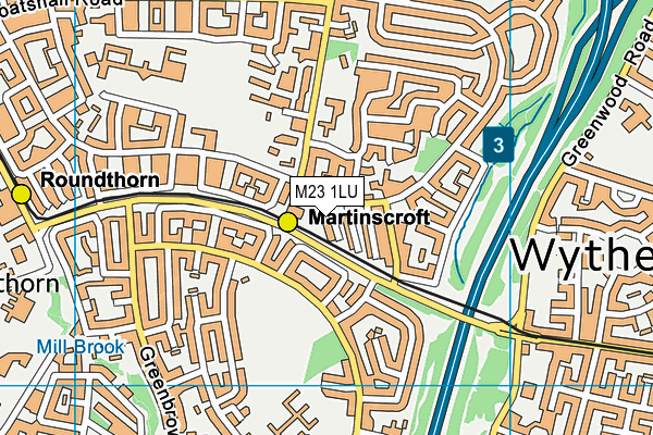 M23 1LU map - OS VectorMap District (Ordnance Survey)