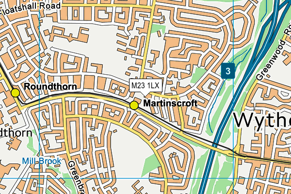 M23 1LX map - OS VectorMap District (Ordnance Survey)